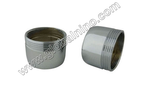 Dual thread faucet aerator outer shell
